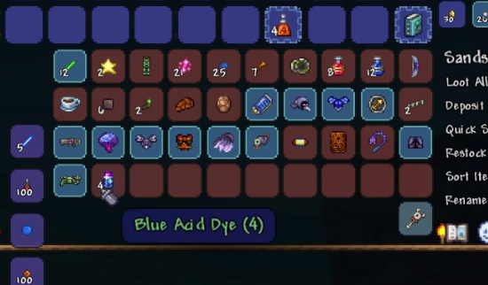 R.I.P. Blue Acid Dye. Pressed shift as ctrl by mistake, items that should have been put into the inventory were discarded.
